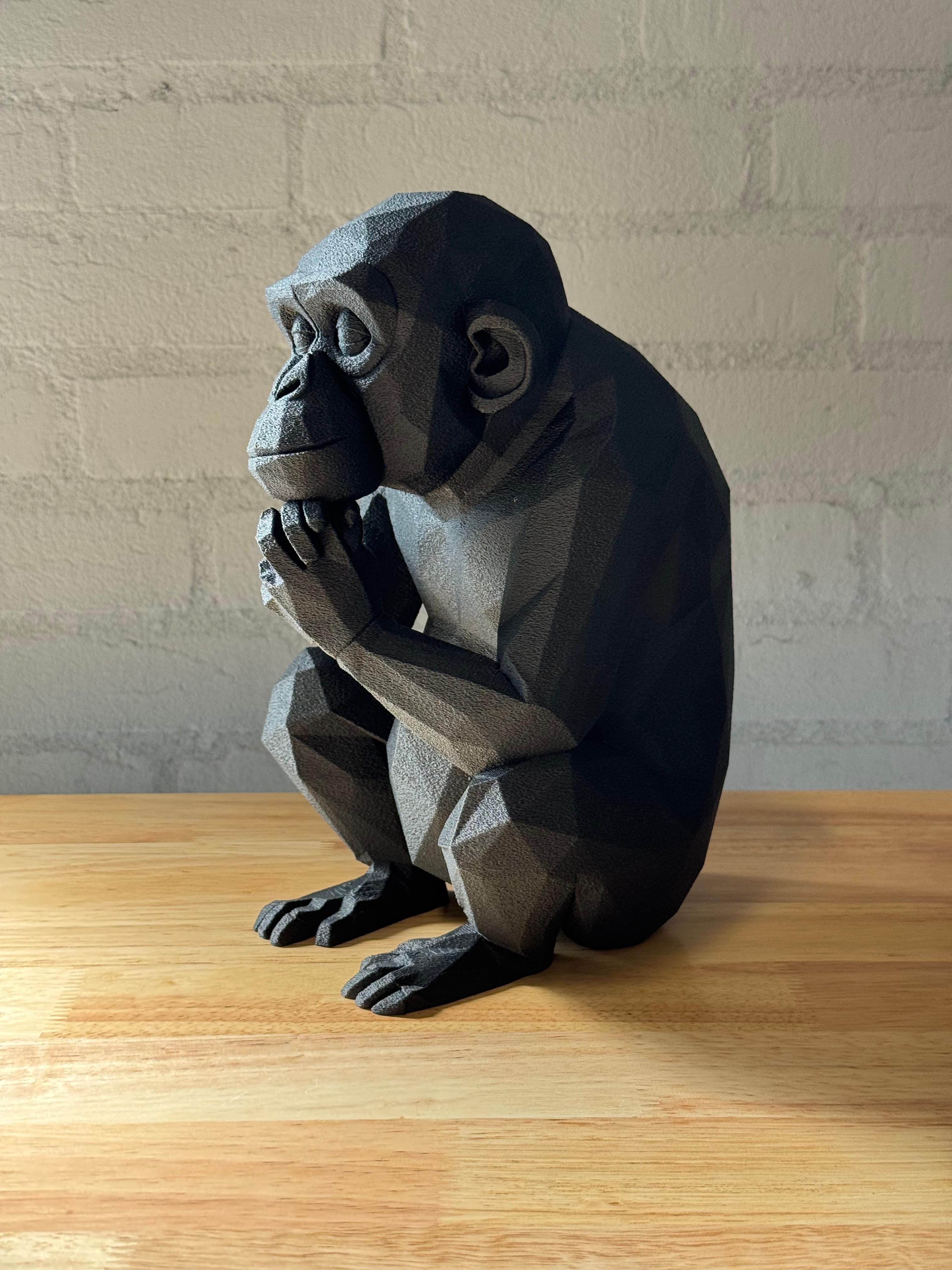 Thinking Monkey (kleur mat-zwart)