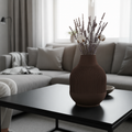 Minimalistische Ribbelvaas – Donker Bruin